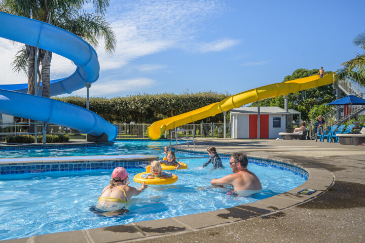 Heated Pool with Hydroslides